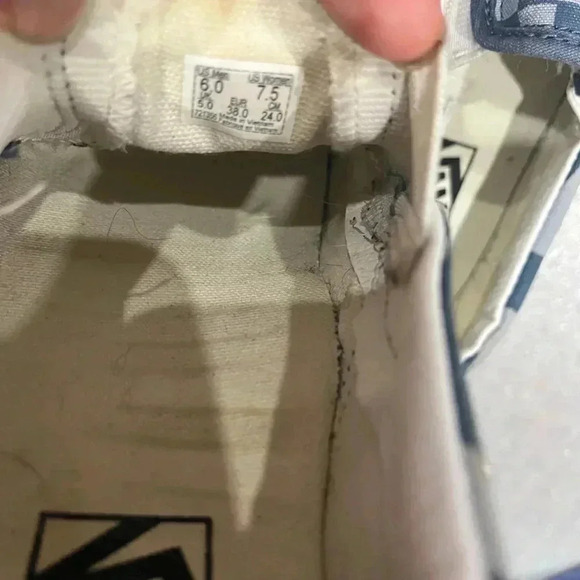 [W7.5]Vans Shoes Vans Classic Slip-On Platform Multi  Check Blue Women's - Picture 10 of 11